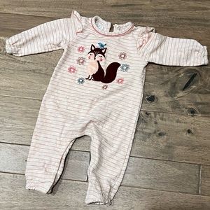 Baby 3-6 month MudPie fox and floral romper NWOT